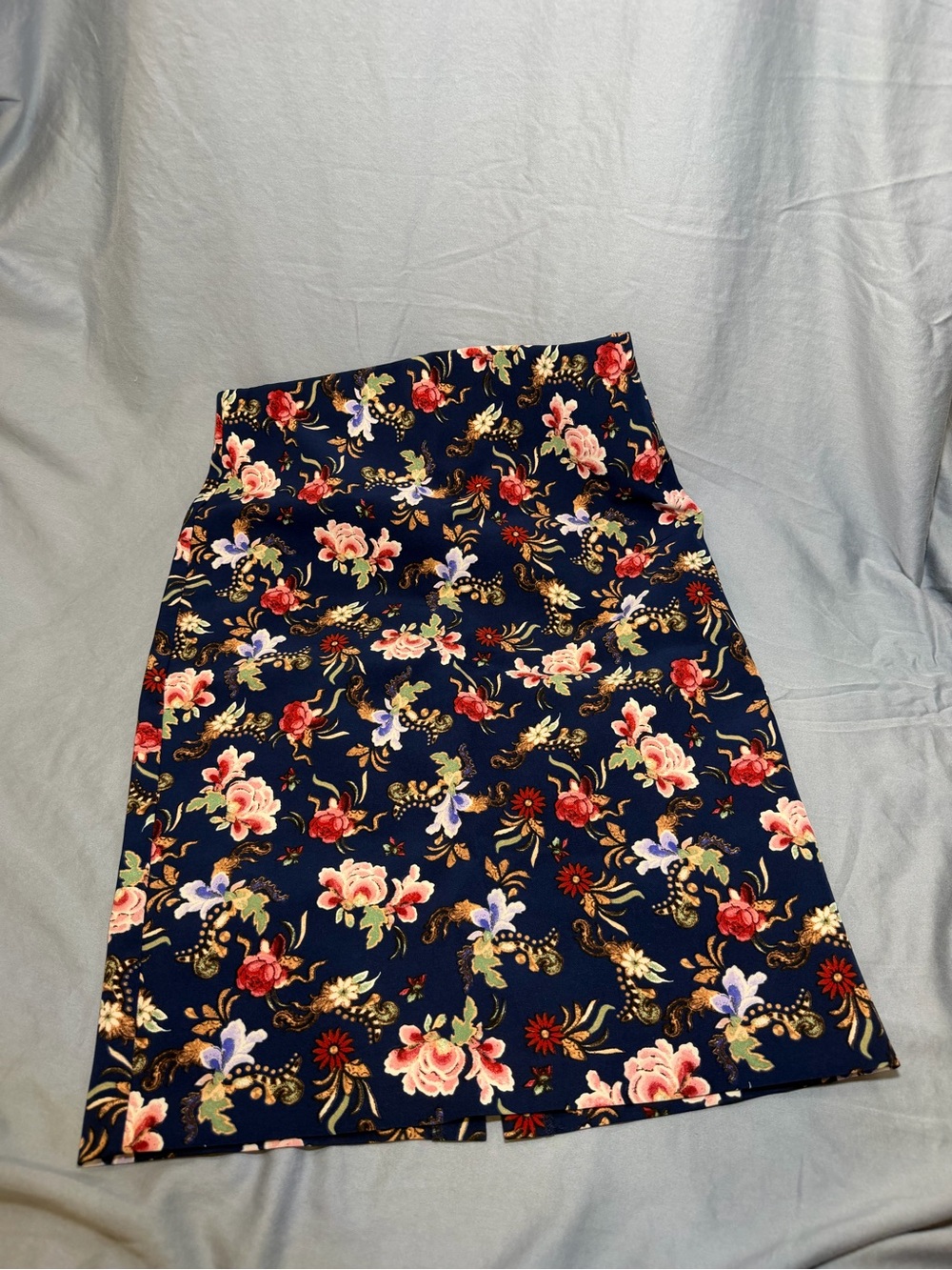 Philosophy Navy Floral A-Line Skirt with Multicolor Blooms